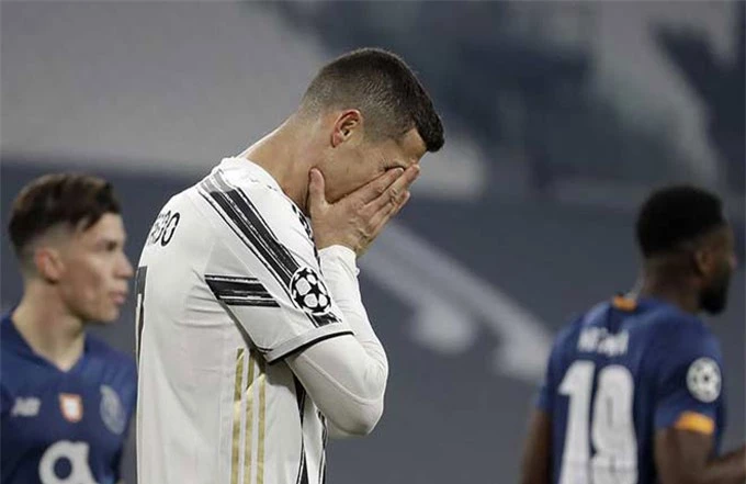 Ronaldo bất lực trong việc giúp Juventus vượt qua Porto tại vòng 1/8 Champions League