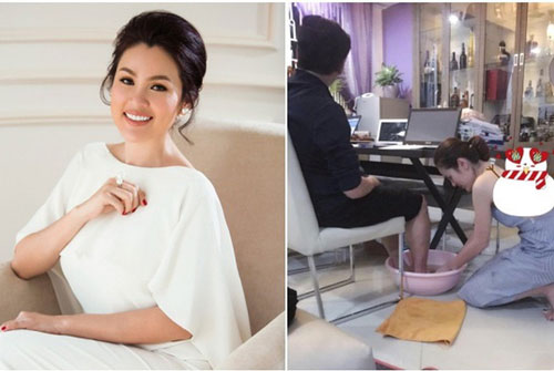 Hoa hậu Việt được tặng 6 tỷ đồng vì giảm 6 kg: Chơi hàng hiệu khét tiếng, quỳ gối rửa chân cho chồng