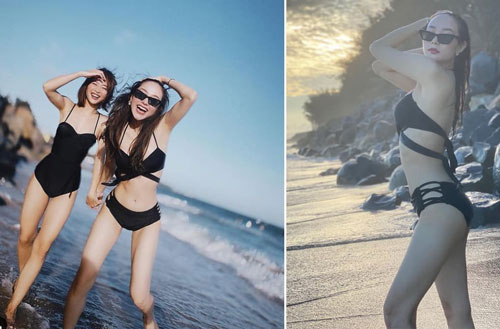 Minh Hằng khoe body 'bốc lửa' khi đi du lịch cùng Khả Ngân