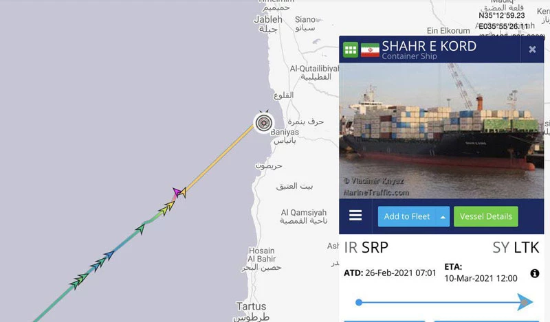 Tàu Iran bí bắn tên lửa gần căn cứ Nga.