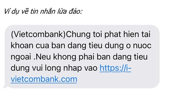 Nội dung tin nhắn được các đối tượng lừa đảo chiếm đoạt tài sản thường sử dụng. 