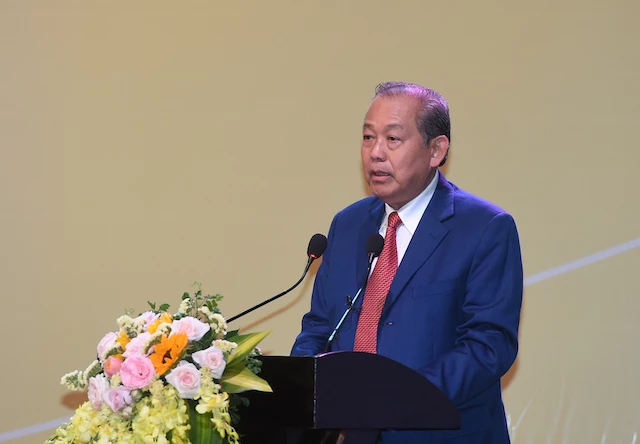 Phó Thủ tướng Thường trực Trương Hòa Bình phát biểu khai mạc Hội nghị. Ảnh: VGP