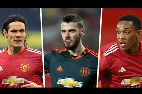 MU sẽ họp kín để quyết định tương lai của Cavani, Martial và De Gea