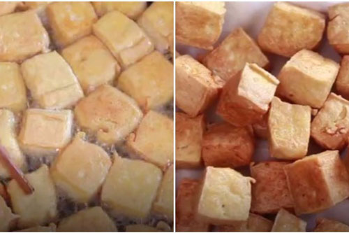 Muốn đậu giòn vàng, trước khi rán hãy ngâm đậu phụ qua nước này