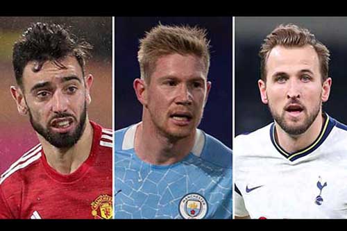 Kane, Muller, De Bruyne và Fernandes tranh Vua kiến tạo bóng đá châu Âu