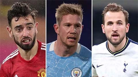 Kane, Muller, De Bruyne và Fernandes tranh Vua kiến tạo bóng đá châu Âu