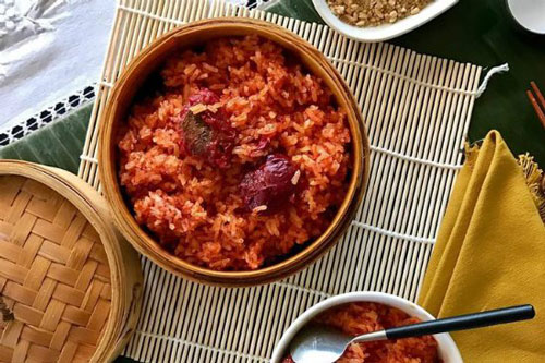 Học kinh nghiệm nấu xôi gấc thơm ngon, béo ngậy nhanh nhất bằng nồi cơm điện