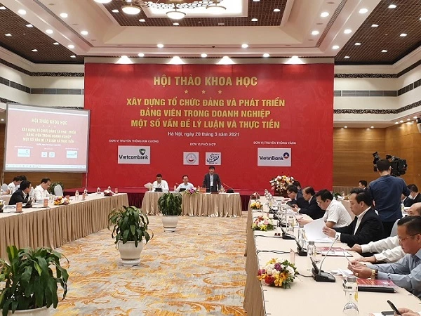 Toàn cảnh Hội thảo khoa học chủ đề “Xây dựng tổ chức Đảng và phát triển Đảng viên trong doanh nghiệp: Một số vấn đề lý luận và thực tiễn”.