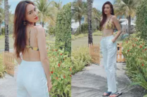 Ninh Dương Lan Ngọc diện bikini khoe body "nóng hơn ngày hè", ai ngờ lướt xuống đôi chân "té ngang" vì chi tiết này