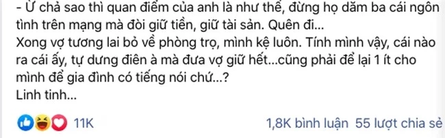 Vợ muốn hủy hôn vì đòi giữ tiền và đứng tên tài sản sau khi cưới không thành, người đàn ông đáp trả “cực gắt” khiến nhiều người suy nghĩ! - Ảnh 1.