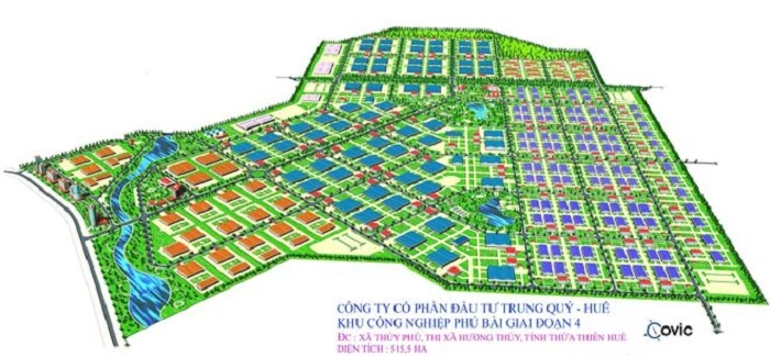 Phối cảnh Khu công nghiệp Phú Bài mở rộng giai đoạn IV, nơi sẽ triển khai dự án Khu công nghiệp Gilimex.