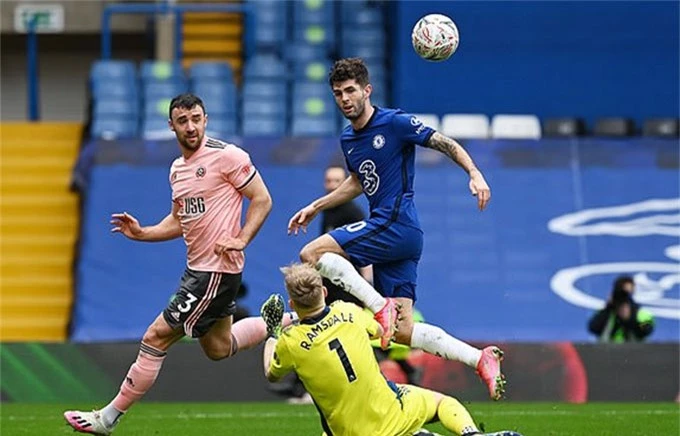 Pulisic 4 lần uy hiếp khung thành Sheffield United