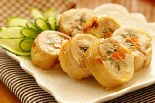 Cách làm gà cuộn rau củ đẹp mắt ngon miệng
