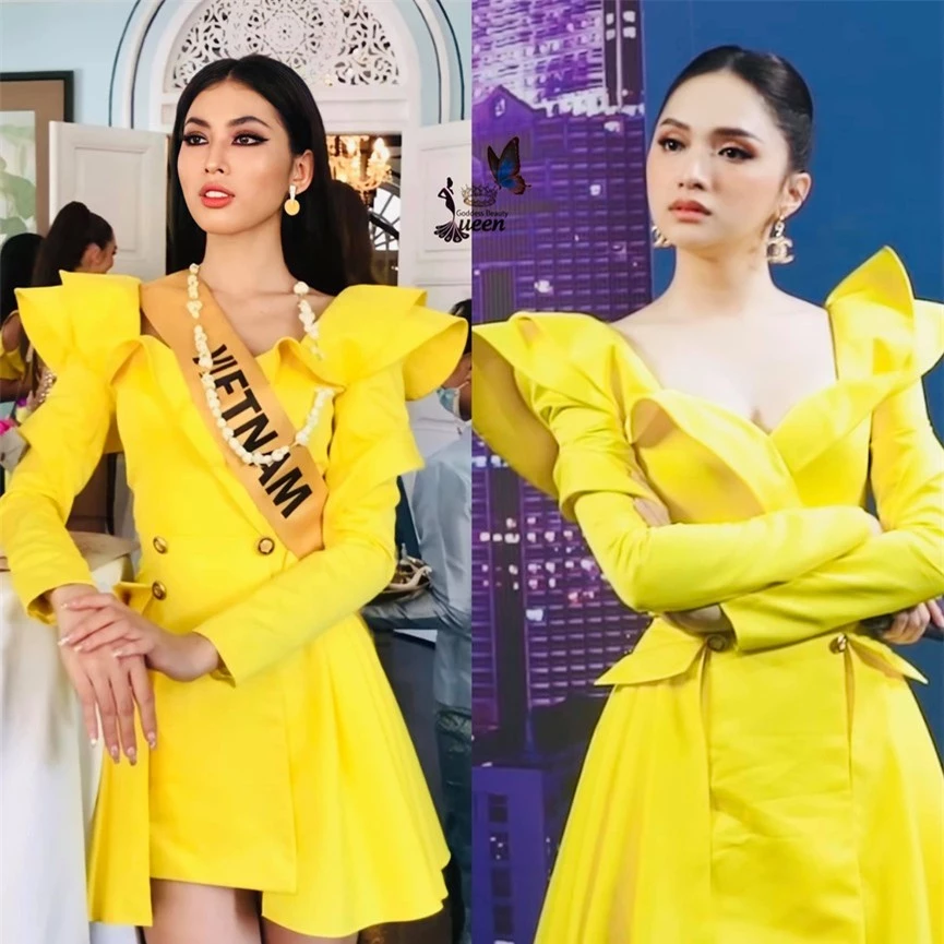 Lần thứ 2 mặc lại váy của Hương Giang ở Miss Grand, Ngọc Thảo nổi bật với màu vàng rực rỡ - ảnh 3