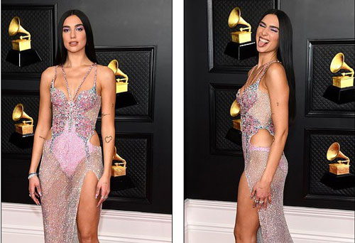 Dua Lipa siêu gợi cảm tại Grammy: Hết xuyên thấu lại thoát y