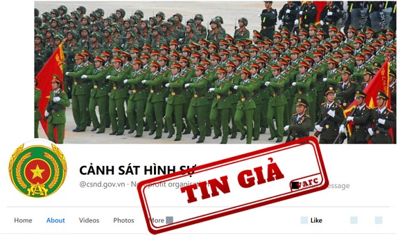 Trang Fanpage “Cảnh Sát Hình Sự” giả mạo kênh thông tin của Bộ Công an