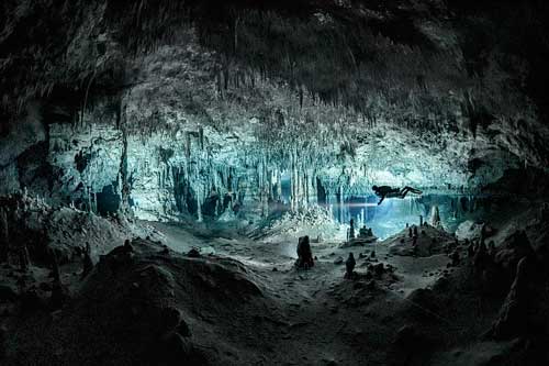 Hình ảnh ngoạn mục về hang động 'ma thuật' dưới nước sâu trong rừng Mexico