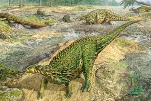 Loài khủng long kỳ quái có da gắn gai tua tủa như đinh tán