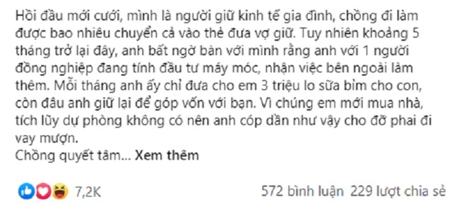 
Mỗi tháng chồng đưa vợ duy nhất 3 triệu, còn lại cóp tiền mua xe tặng người tình, vợ biết vẫn vui vẻ như không nhưng màn &quot;ra tay&quot; mới thật bất ngờ - Ảnh 1.