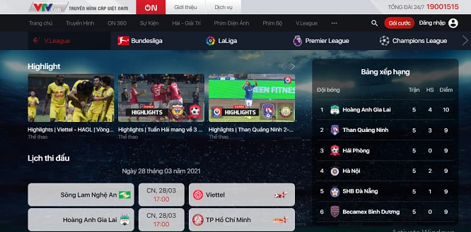 VTVcab ON được đánh giá là ứng dụng hoàn thiện nhất cả mảng livescore và trực tiếp trận đấu