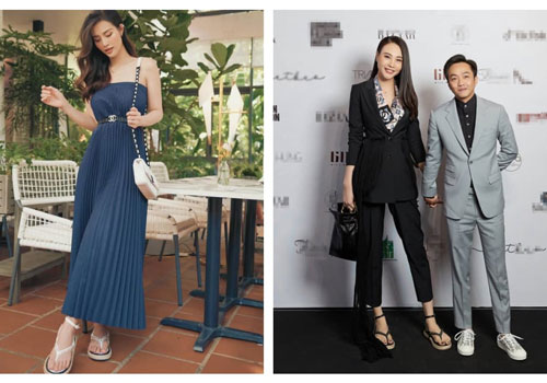 Hai mẹ bỉm Đông Nhi và Đàm Thu Trang hiếm hoi đụng hàng giày, ai đỉnh hơn?