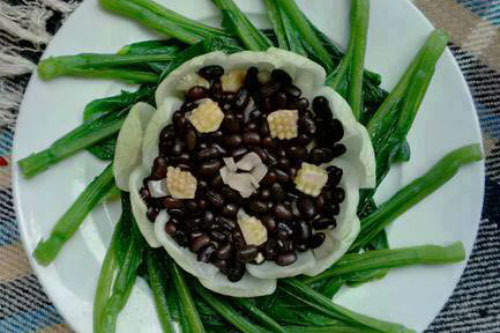 Cách làm cải ngồng xào đậu đen chồng con khen ngon