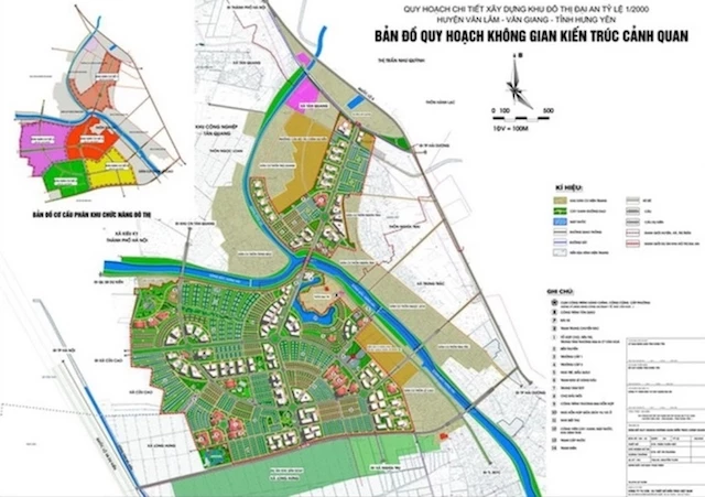 Bản đồ quy hoạch chi tiết dự án Đại An. (Ảnh: hungyen.gov.vn)