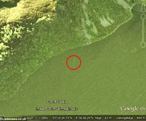 Bức ảnh chụp được từ Google Earth được cho là của quái vật hồ Loch Ness 