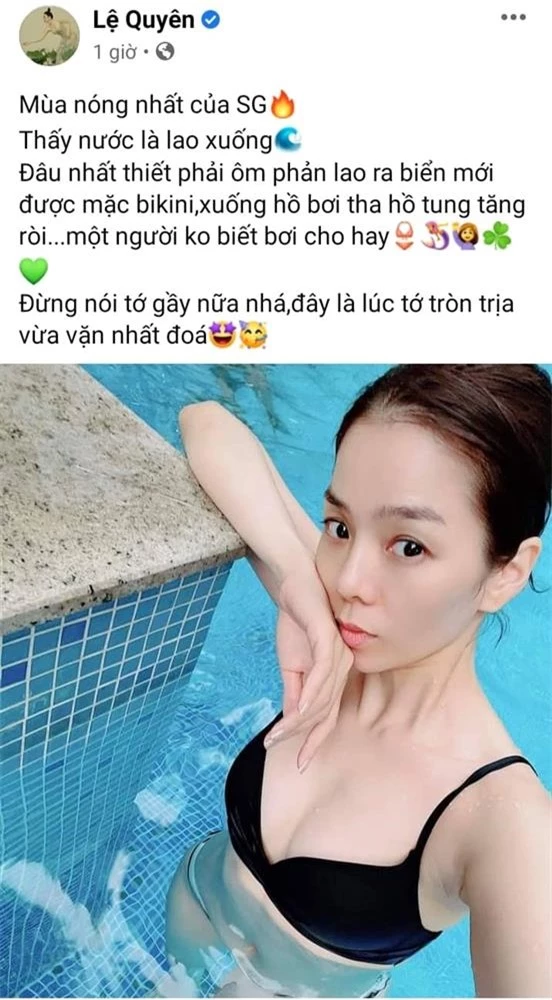 Lệ Quyên cho rằng body của mình đang trong giai đoạn đẹp nhất.