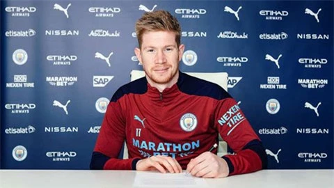 De Bruyne ký hợp đồng mới với Man City đến năm 2025