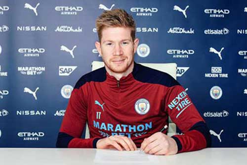 De Bruyne ký hợp đồng mới với Man City đến năm 2025