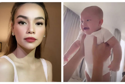 Hà Hồ suýt 'bật ngửa' vì cách chơi đùa của ông xã với con trai Leon