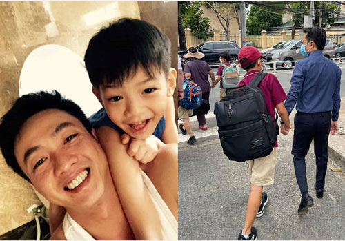 Khoảnh khắc Cường Đô La đón Subeo khi tan học nhận 'bão like', con trai riêng cao gần bằng bố