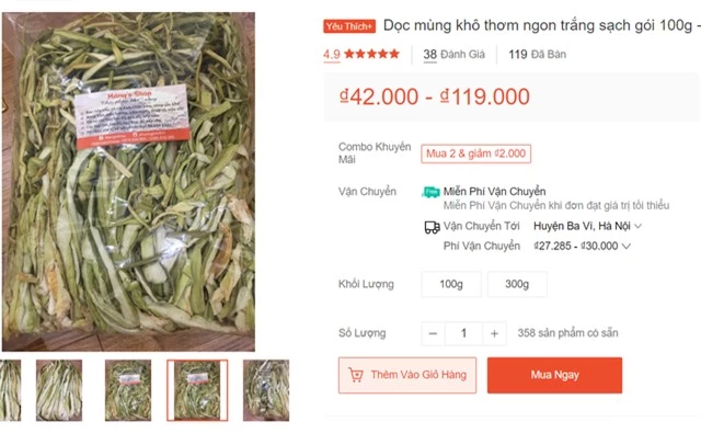 Dọc mùng sấy khô thành đặc sản nơi phố thị, hét giá 300.000 đồng/kg - 2