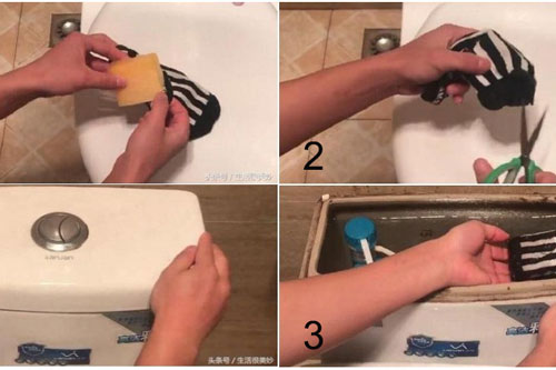 Nhét cục xà bông vào tất rồi thả trong bồn xả nước nhà vệ sinh, bạn sẽ thấy điều kỳ diệu xảy ra