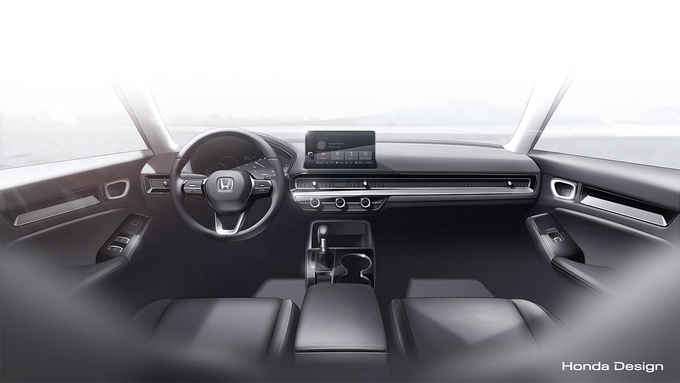 Bản vẽ mô phỏng nội thất mới của Civic 2022. Ảnh: Honda Bản vẽ mô phỏng nội thất mới của Civic 2022. Ảnh: Honda
