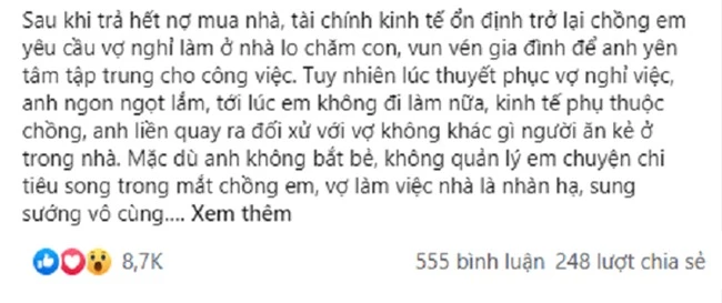 Hỏi vợ &quot;ở nhà làm gì không nấu nổi bữa cơm&quot;, 4 ngày sau mới nhận được câu trả lời từ cô nhưng thái độ của chồng mới là điều đáng nói - Ảnh 1.