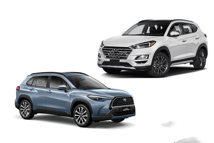 Toyota Corolla Cross và Hyundai Tucson (ảnh trên). Toyota Corolla Cross và Hyundai Tucson (ảnh trên).