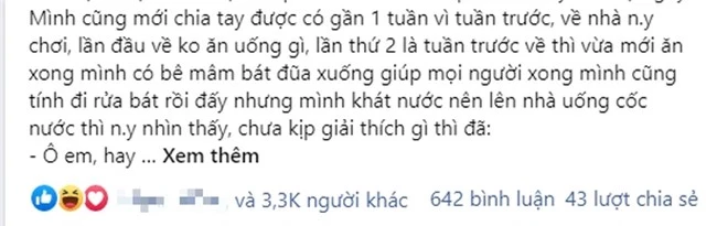 Chuẩn bị rửa bát, cô gái khát nước nên vào nhà uống thì nhận những câu xỉa xói từ người yêu và màn trả đũa &quot;sốc tận óc&quot; ngay trong ngày ra mắt! - Ảnh 2.