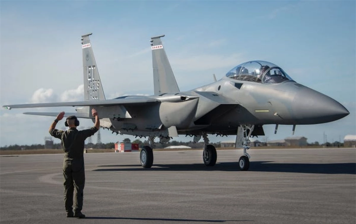 F-15EX tới căn cứ Không quân Eglin ngày 11/3/2021. Ảnh: Không quân Mỹ