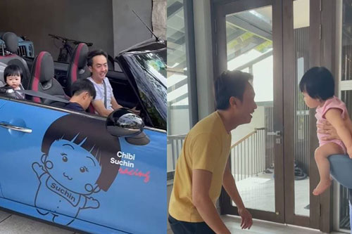 Cường Đô La nhiệt tình 'trêu chọc' con gái cưng, nhưng biểu cảm của Suchin mới hài