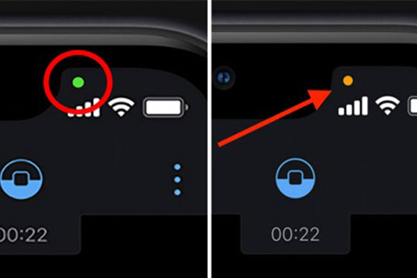 Chấm tròn màu cam và xanh ở góc màn hình iPhone có ý nghĩa gì?
