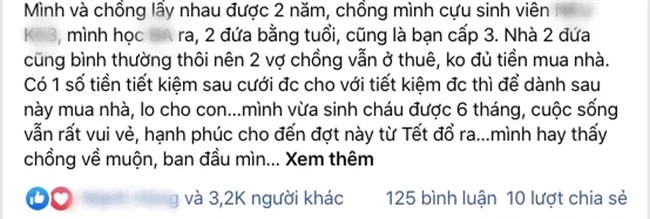 Chồng ngày nào cũng đi làm về muộn, cuối tuần cũng có việc “đột xuất” khiến vợ sinh nghi, chân tướng cuối cùng mới hoàn toàn bất ngờ - Ảnh 1.