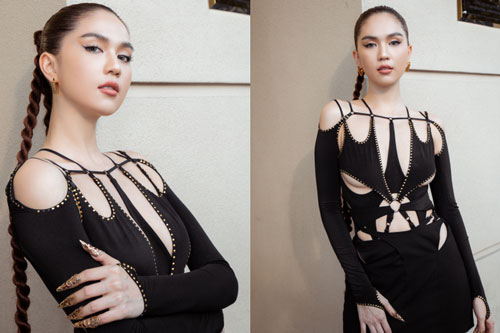 Ngọc Trinh mặc váy cắt xẻ táo bạo đi tuyển "thiên thần"
