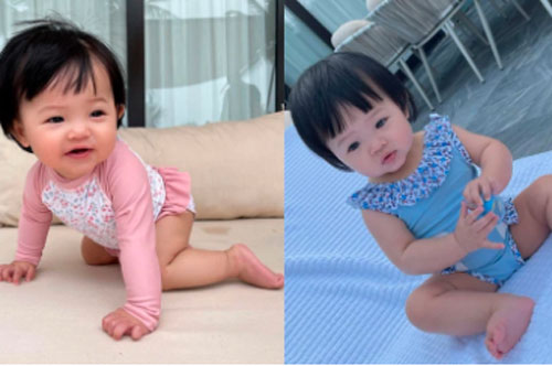 Khoảnh khắc "cưng xỉu" của con gái Cường Đô La khi được mẹ cho diện áo tắm tí hon