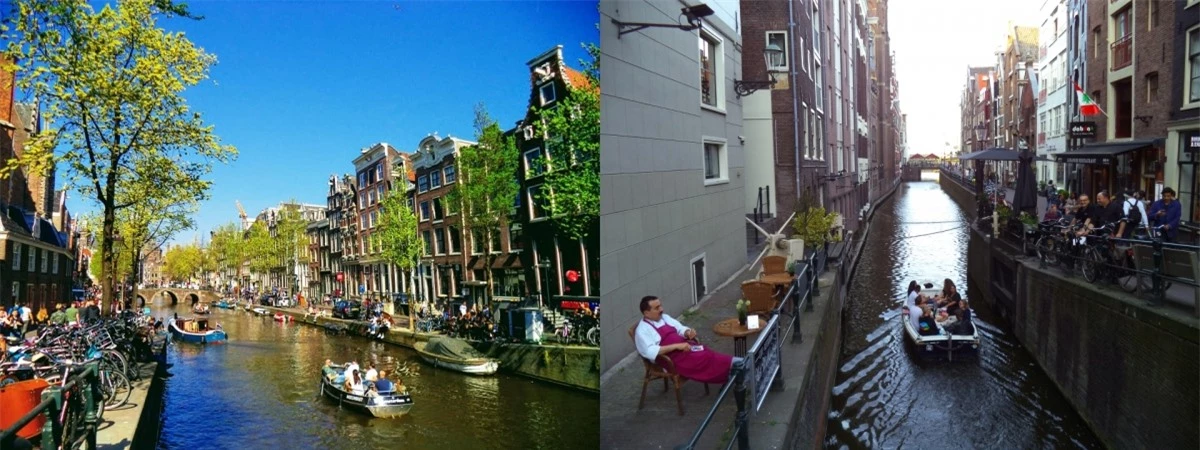 Điểm nổi bật của Amsterdam là những con kênh đào thế kỷ 17 chằng chịt đan xen đã được liệt kê là di sản thế giới của UNSECO vào năm 2010.