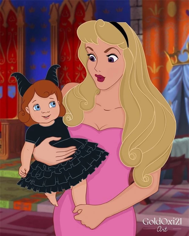   Con gái của công chúa Aurora trong trang phục của phù thủy Maleficent  