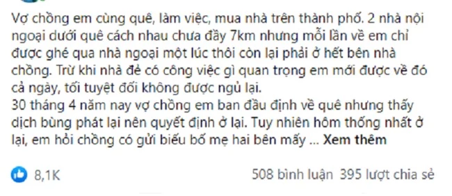 30 tháng 4 biết chồng lén biếu bố mẹ đẻ 10 triệu, vợ thản nhiên như không song tin nhắn ngay sau đó của cô lại bất ngờ lật ngược tình thế - Ảnh 1.