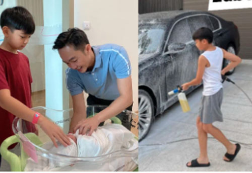 Lễ 1/5 biến thành Quốc tế lao động của quý tử Subeo: Tranh thủ giúp bố Cường Đô La làm việc gì với siêu xe thế này?