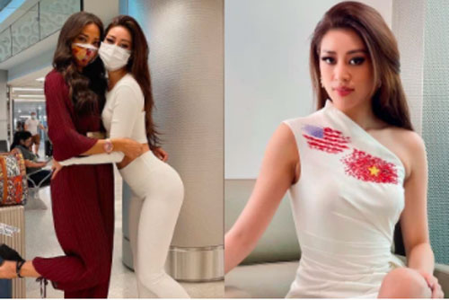 Khánh Vân đã có mặt tại Mỹ dự Miss Universe 2020: Vừa đến liền đọ sắc vóc "chặt chém" đối thủ, ghi điểm bằng 1 chi tiết